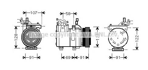 Компрессор кондиционера HYK161 Prasco