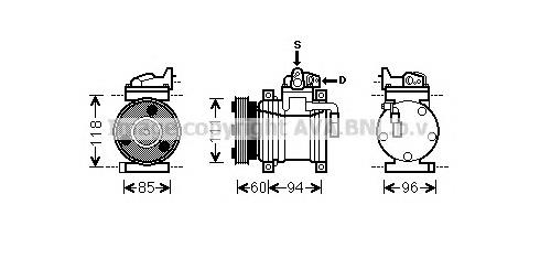 Компрессор кондиционера HYK217 Prasco