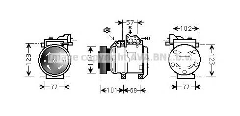 Компрессор кондиционера HYK222 Prasco