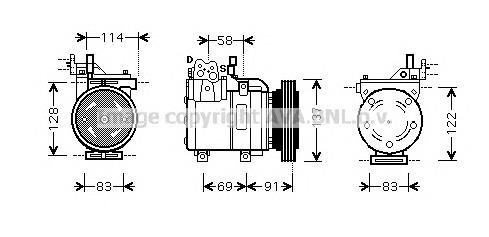 HYK199 Prasco compressor de aparelho de ar condicionado