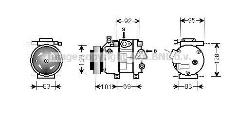 Компрессор кондиционера HYK214 Prasco