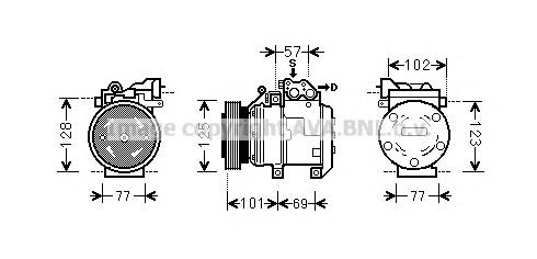 HYK208 Prasco compressor de aparelho de ar condicionado