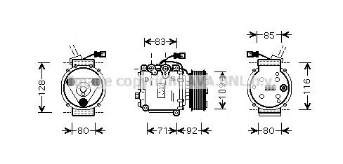 HDAK169 Prasco compressor de aparelho de ar condicionado