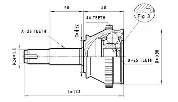 ШРУС наружный передний C162 Statim