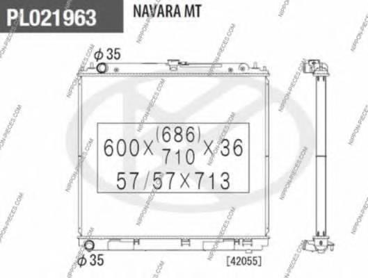 21410EB00B Market (OEM) radiador de esfriamento de motor