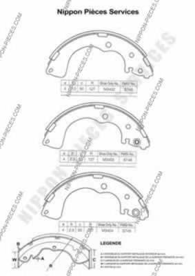 M350A09 NPS sapatas do freio traseiras de tambor