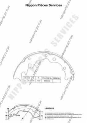 Задние барабанные колодки M350A25 NPS