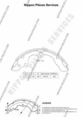 ADM54104 Blue Print sapatas do freio traseiras de tambor