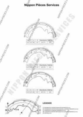 4406035G25 Nissan sapatas do freio traseiras de tambor