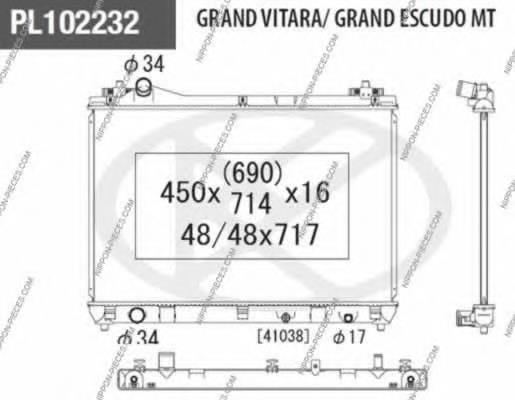 1770067J00 Suzuki radiador de esfriamento de motor