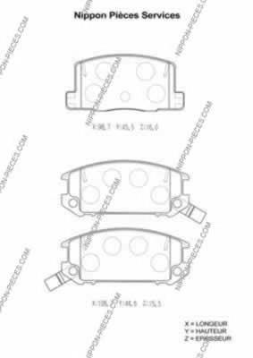 Задние тормозные колодки T361A09 NPS