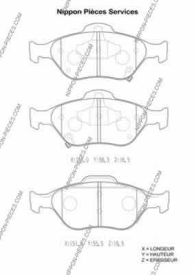 Передние тормозные колодки T360A74 NPS