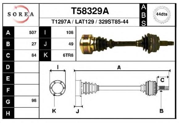 Полуось (привод) передняя левая VKJC3102 SKF