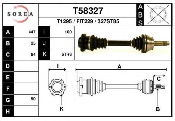 Левая полуось T58327 EAI