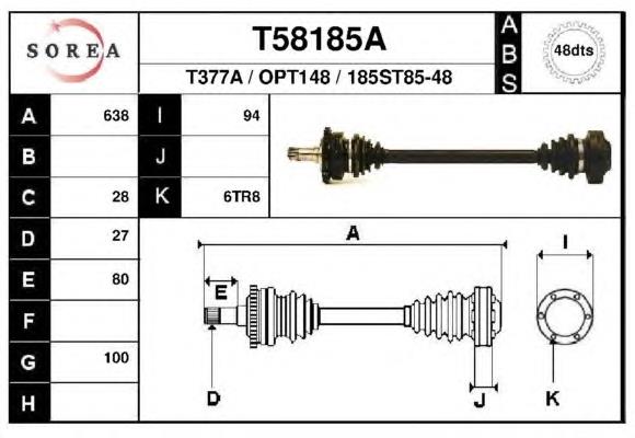 Купить T58185A EAI Приводной вал задний