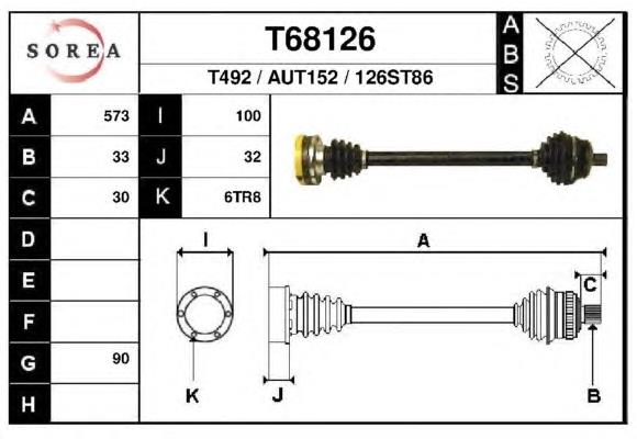 Правая полуось T68126 EAI