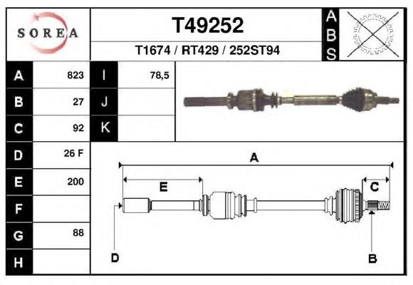 Правая полуось T49252 EAI