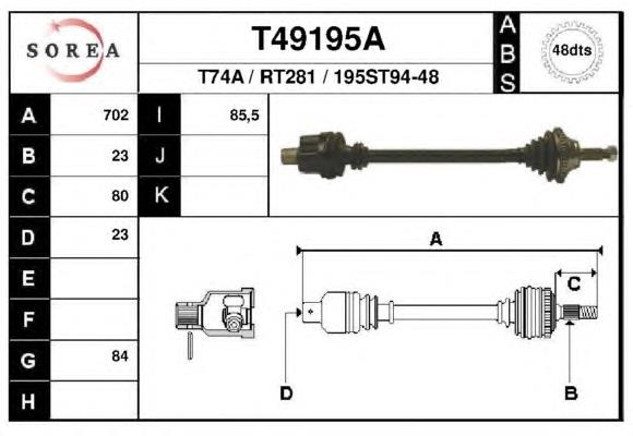 T49195A EAI semieixo (acionador dianteiro)