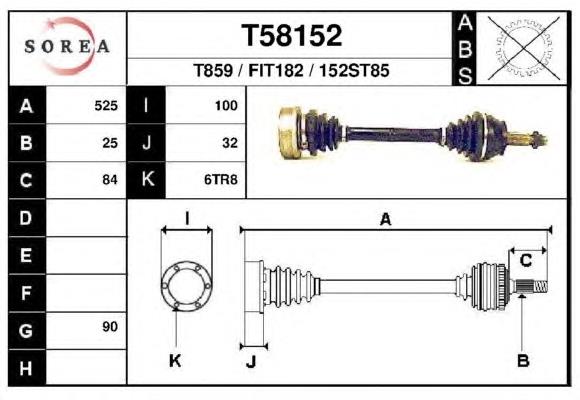 T58152 EAI semieixo (acionador dianteiro)