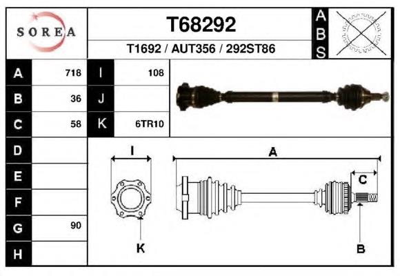 Правая полуось T68292 EAI