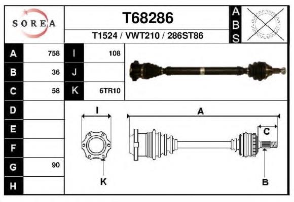 TDS0110 Magneti Marelli semieixo (acionador dianteiro direito)