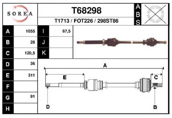 Правая полуось T68298 EAI