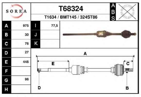 DRS635100 Open Parts junta homocinética externa dianteira