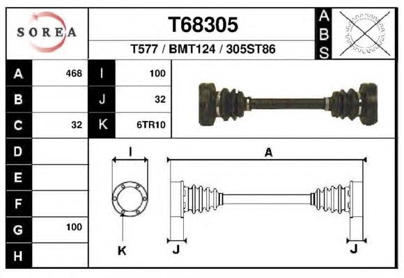 Полуось задняя T68305 EAI