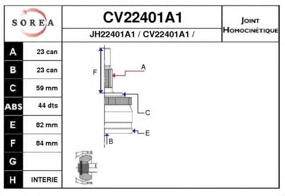 Junta homocinética externa dianteira 7711135219 Renault (RVI)