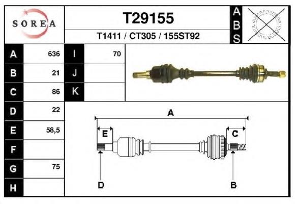 49-1741 Maxgear semieixo (acionador dianteiro esquerdo)