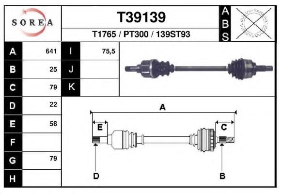 49-1771 Maxgear semieixo (acionador dianteiro esquerdo)