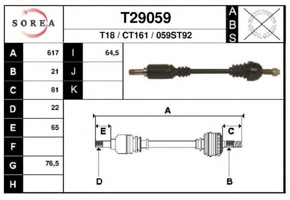 DRS608600 Open Parts semieixo (acionador dianteiro esquerdo)