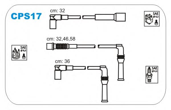 CPS17 Janmor fios de alta voltagem, kit