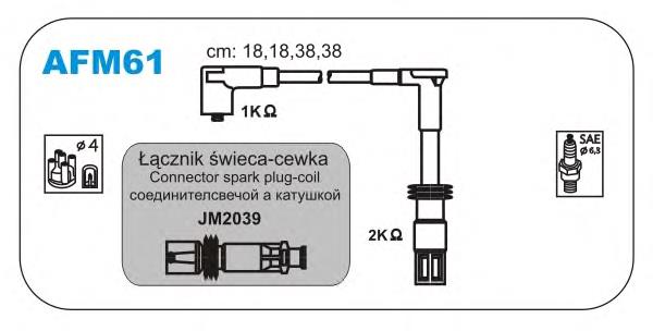 AFM61 Janmor fios de alta voltagem, kit