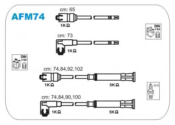 AFM74 Janmor fios de alta voltagem, kit