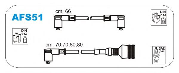 AFS51 Janmor fios de alta voltagem, kit