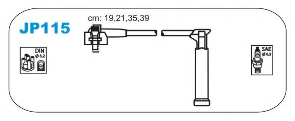 JP115 Janmor fios de alta voltagem, kit