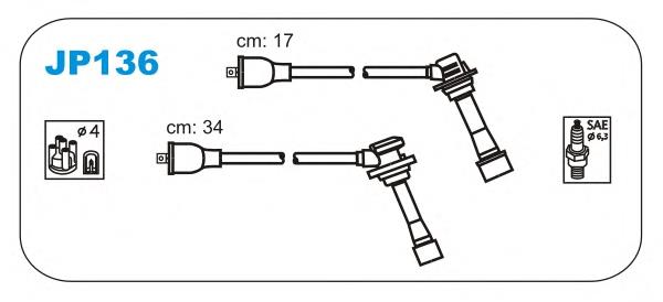 JP136 Janmor fios de alta voltagem, kit