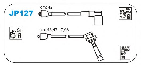 JP127 Janmor fios de alta voltagem, kit