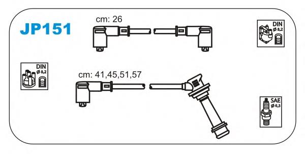 JP151 Janmor fios de alta voltagem, kit