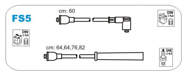 FS5 Janmor fios de alta voltagem, kit