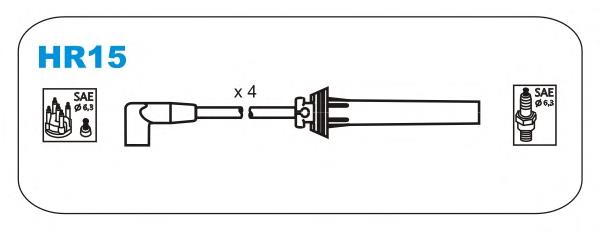 HR15 Janmor fios de alta voltagem, kit