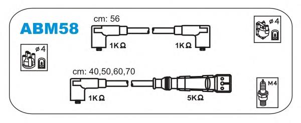 ABM58 Janmor fios de alta voltagem, kit