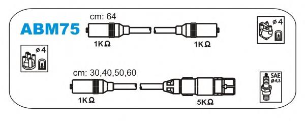 ABM75 Janmor fios de alta voltagem, kit