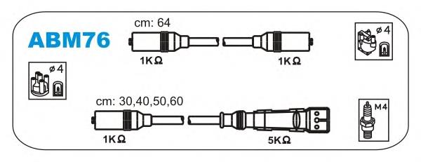 ABM76 Janmor fios de alta voltagem, kit