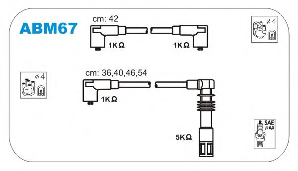 ABM67 Janmor fios de alta voltagem, kit