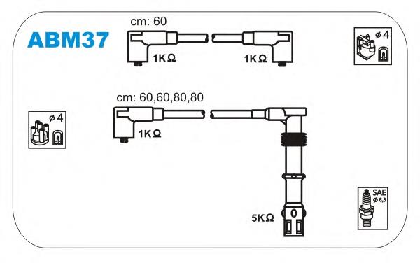 ABM37 Janmor fios de alta voltagem, kit