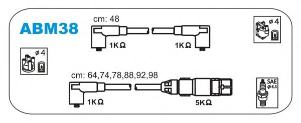 ABM38 Janmor fios de alta voltagem, kit