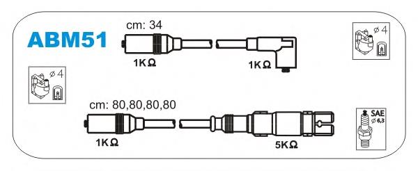 ABM51 Janmor fios de alta voltagem, kit