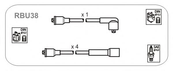 RBU38 Janmor fios de alta voltagem, kit